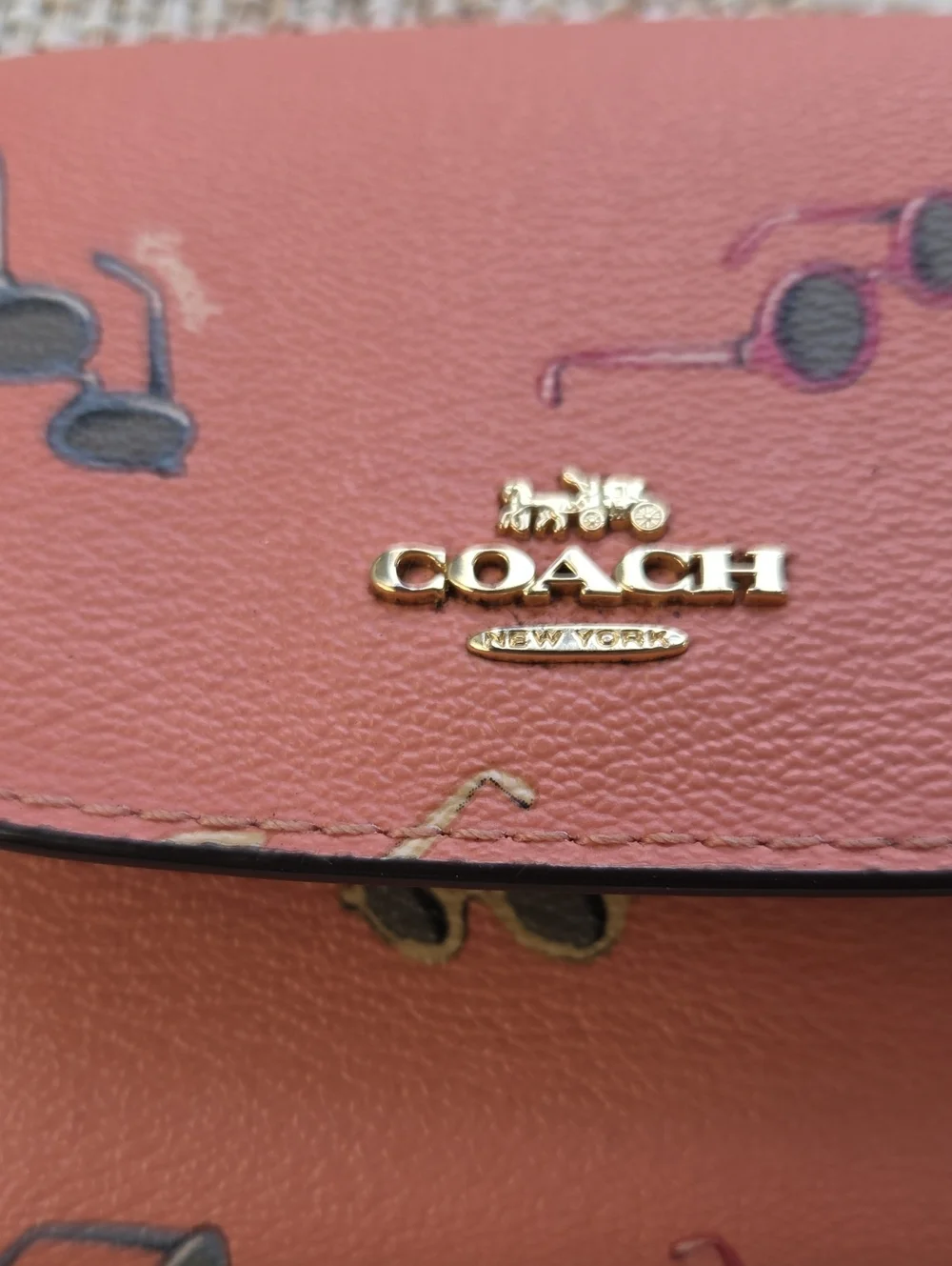Coach Coral Sunglass Pattern Wallet